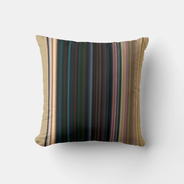 Brown and Green Stripe Cushion (Front)