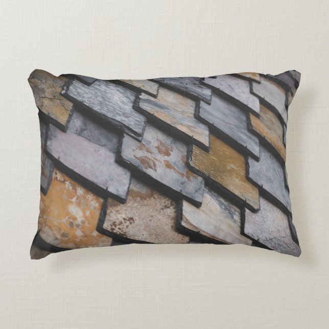 Brown and grey bricks decorative cushion (Front)