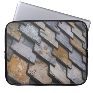 Brown and grey bricks laptop sleeve
