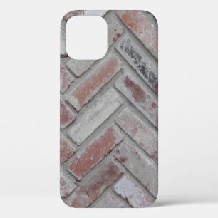 Brown and grey concrete brick wall iPhone 12 case