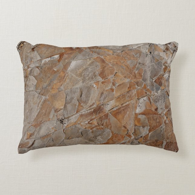 Brown and grey concrete frame decorative cushion (Front)