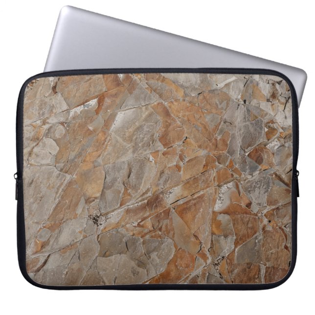 Brown and grey concrete frame laptop sleeve (Front)
