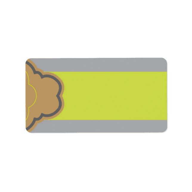 Brown and Grey Floral Wedding Mailing Address Label (Front)