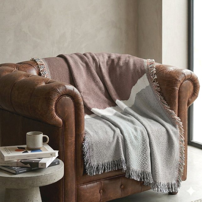 Brown And Grey Grunge Throw Blanket (Creator Uploaded)