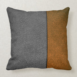 Brown and Grey Leather Cushion