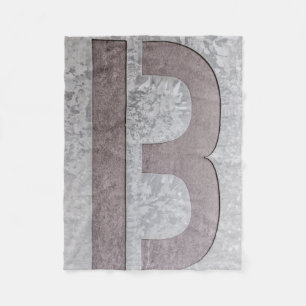 Brown and grey letter B artwork Fleece Blanket