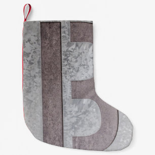 Brown and grey letter B artwork Small Christmas Stocking