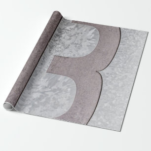 Brown and grey letter B artwork Wrapping Paper