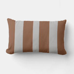 Brown and grey lines stripes lumbar cushion