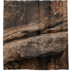 Brown and grey rock formation shower curtain