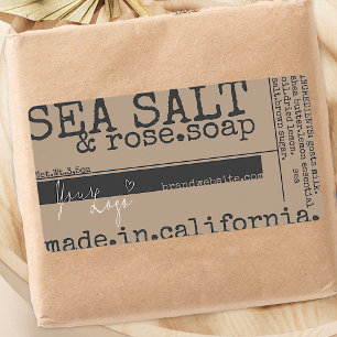 Brown and Grey Soap Product Packaging Custom Logo