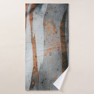 Brown and grey tree trunk bath towel