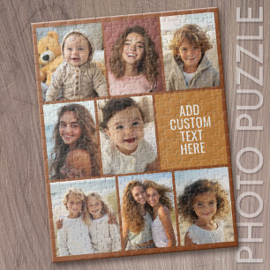 Brown and Honey 8 Photo Collage and Text Jigsaw Puzzle