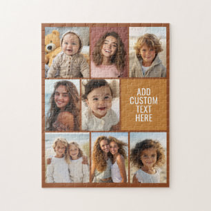 Brown and Honey 8 Photo Collage and Text Jigsaw Puzzle