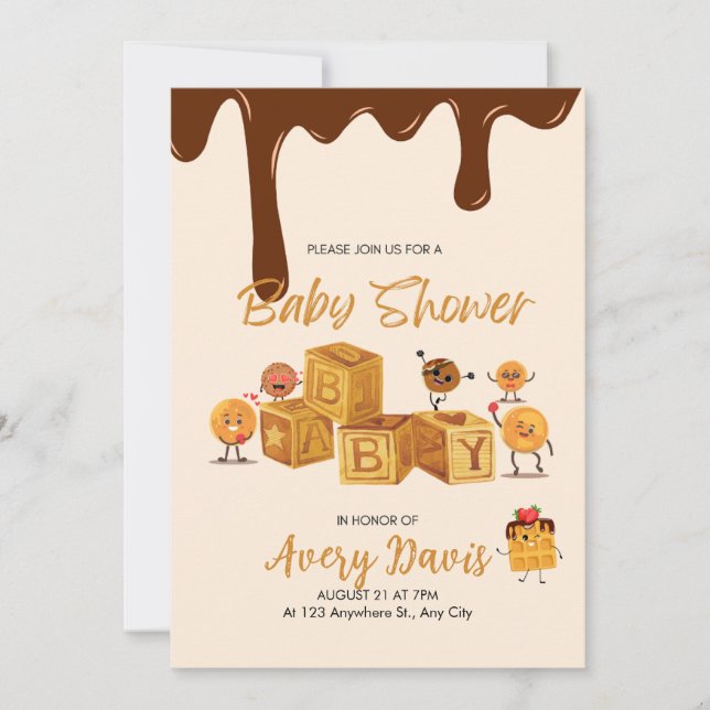 Brown and honey Chocolate Dessert Baby Shower  Invitation (Front)
