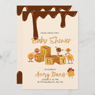 Brown and honey Chocolate Dessert Baby Shower  Invitation
