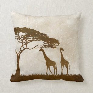 Brown and Ivory African Giraffe Wedding Cushion