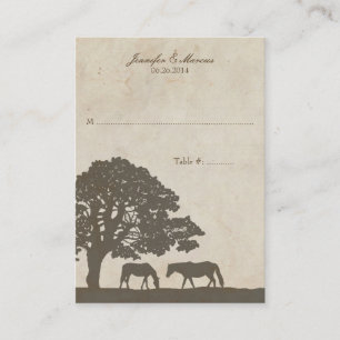 Brown and Ivory Vintage Horse Farm Place Card