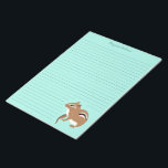 Brown and Mint Green Chipmunk Lovers Personalised Notepad<br><div class="desc">Add a cute personalised touch to your letters with this notepad that features a realistic style illustration of a chipmunk against a mint green background. This stationery has lines and is ready to be personalised with a name at the top in coordinating script lettering.</div>