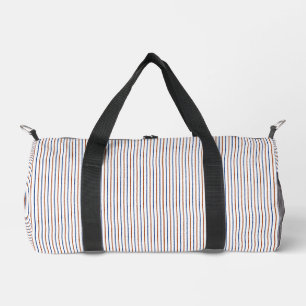 Brown and Navy Blue Stripes Duffle Bag