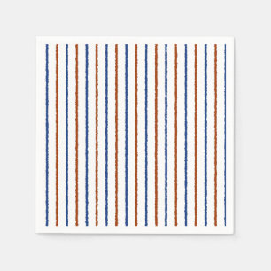 Brown and Navy Blue Stripes with Uneven Lines Napkin