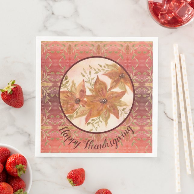 Brown And Orange Autumn Napkin (Insitu)