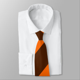 Brown and Orange Broad Regimental Stripe Tie