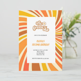 BROWN AND ORANGE GROOVY INVITATION