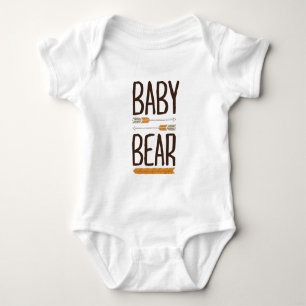 Brown and Orange Hand Drawn Type Grizzly Baby Bear Bodysuit
