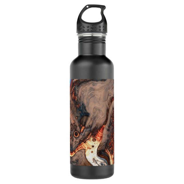 Brown and Orange Modern Art   710 Ml Water Bottle (Front)