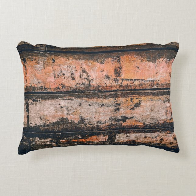 Brown and orange panel decorative cushion (Front)