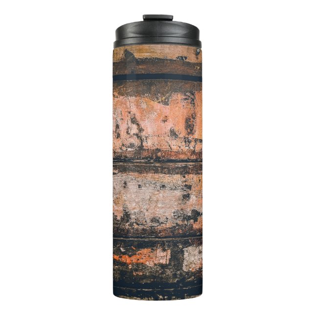 Brown and orange panel thermal tumbler (Front)