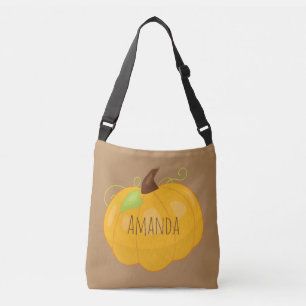 Brown and Orange Pumpkin Crossbody Bag