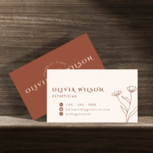 Brown and Pale Yellow Aesthetic Modern Aestheticia Business Card