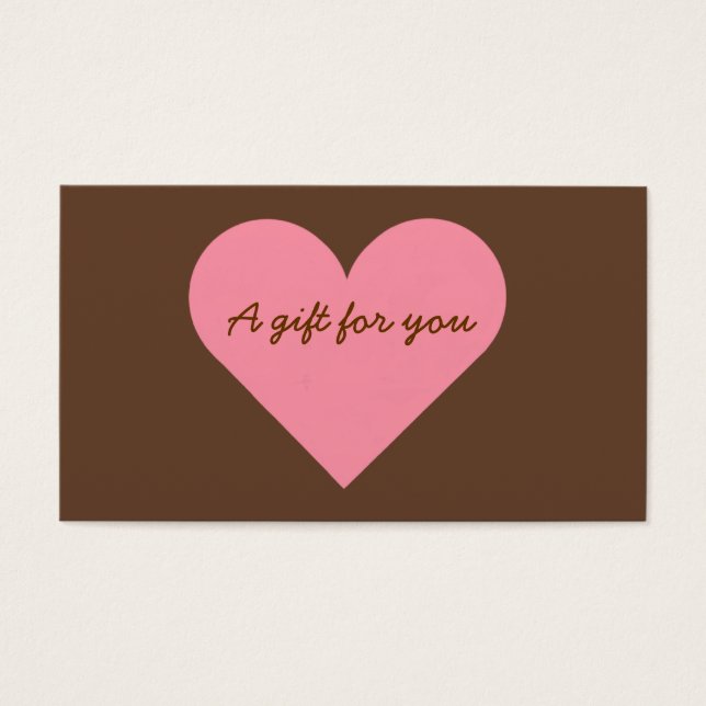 Brown and Pink Heart Gift Tags (Front)