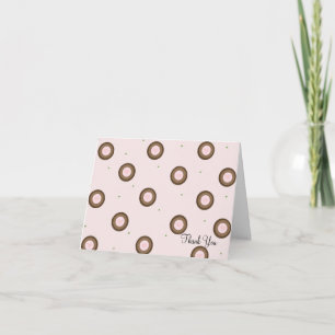 Brown and Pink Modern Circle Thank You Card