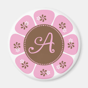 Brown and Pink Monogram A Magnet