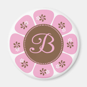 Brown and Pink Monogram B Magnet