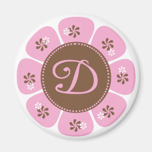 Brown and Pink Monogram D Magnet