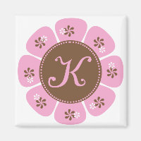 Brown and Pink Monogram K