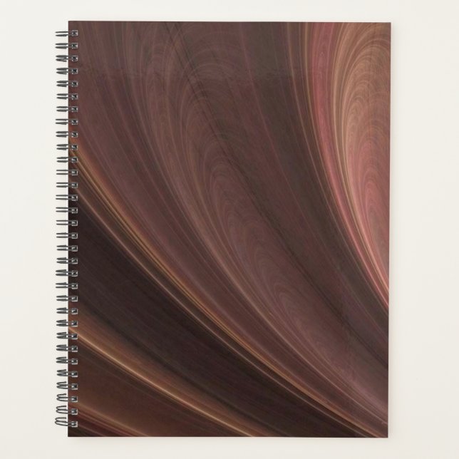 Brown And Pink Soft Sand Waves Planner (Front)