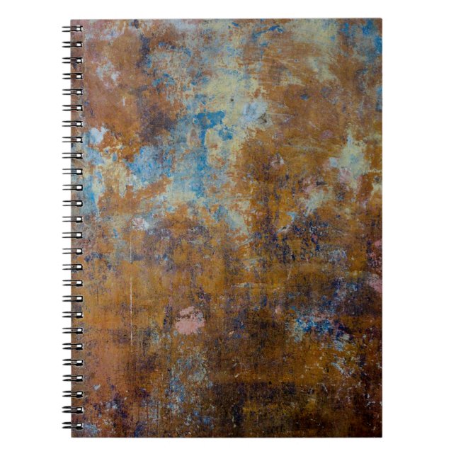 Brown and pink wooden surface notebook (Front)