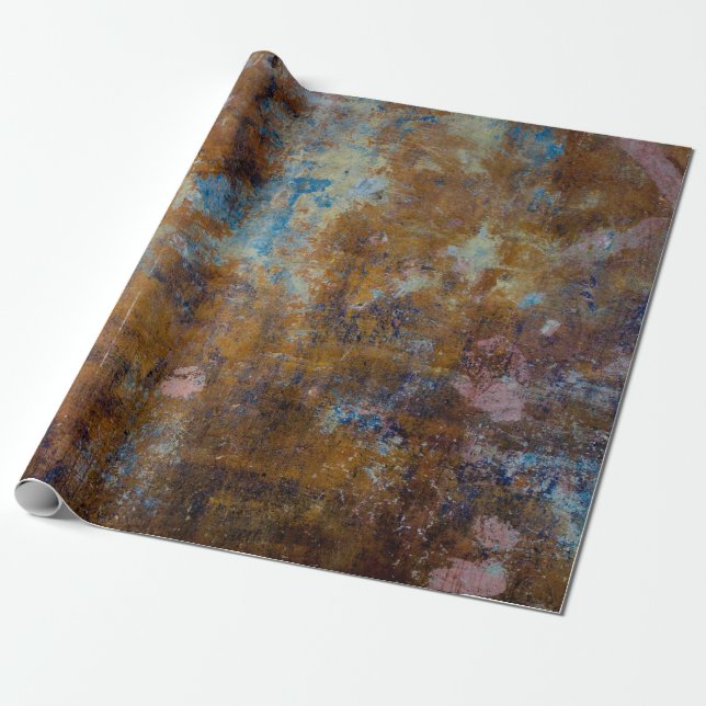 Brown and pink wooden surface wrapping paper (Unrolled)