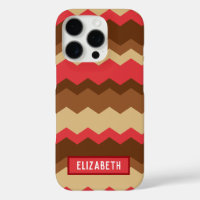 Brown and Red Autumn Geometric Zig Zag