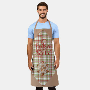 Brown and Red Plaid Cookies for Santa Apron
