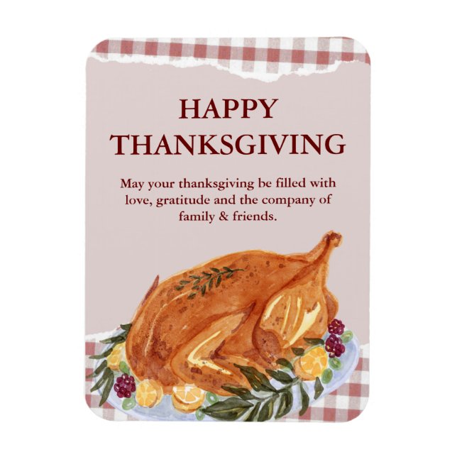 Brown and red Turkey Thanksgiving  Magnet (Vertical)