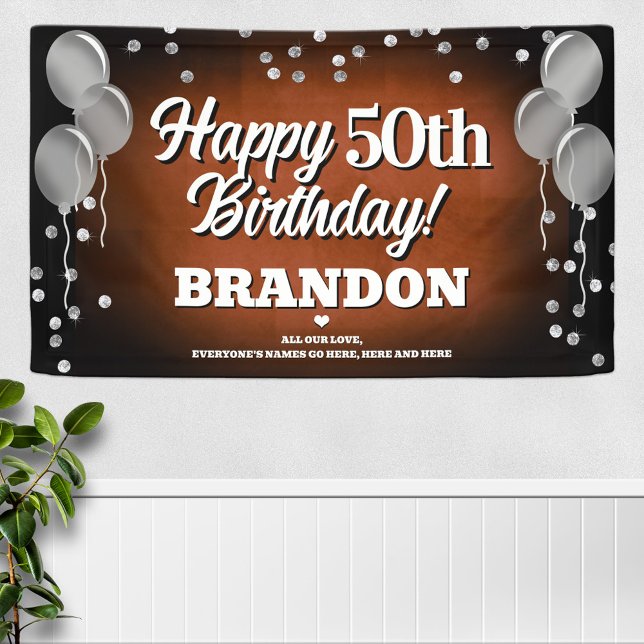 Brown and Silver Happy Birthday Banner (Creator Uploaded)