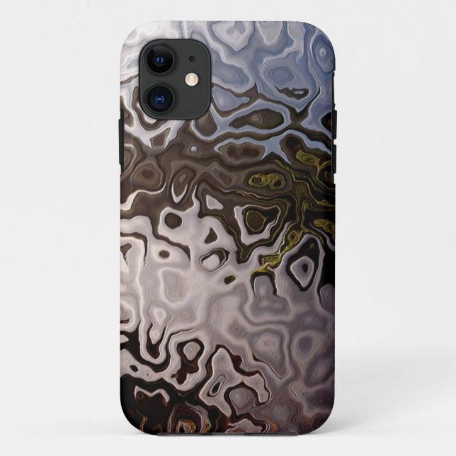 Brown and Silvery Gray Snakeskin-effect Abstract Case-Mate iPhone Case (Back)