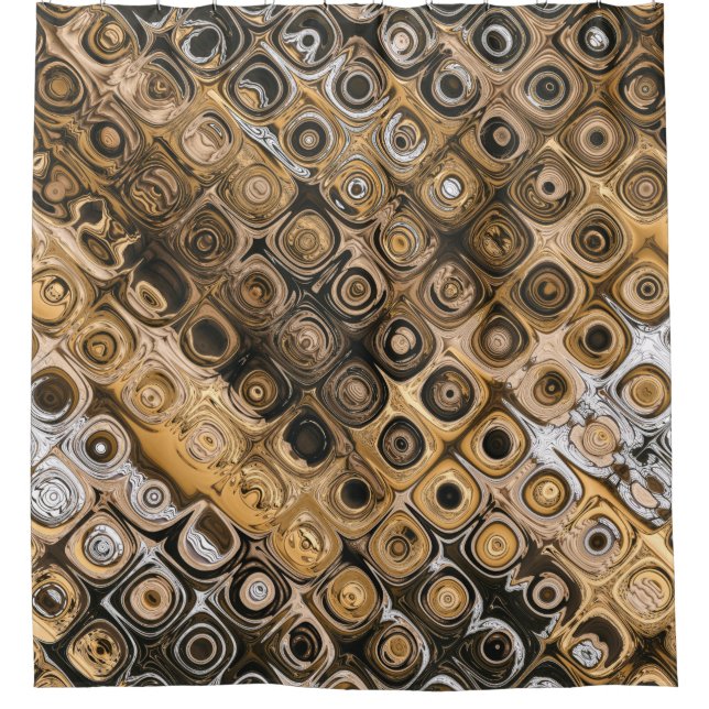 Brown And Tan Abstract Shower Curtain (Front)