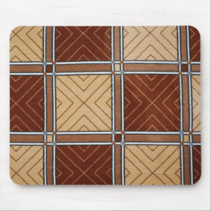 Brown and Tan Geometric Textile Mouse Pad